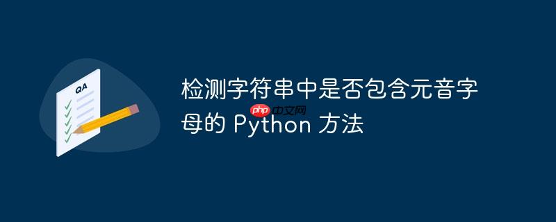 检测字符串中是否包含元音字母的 python 方法