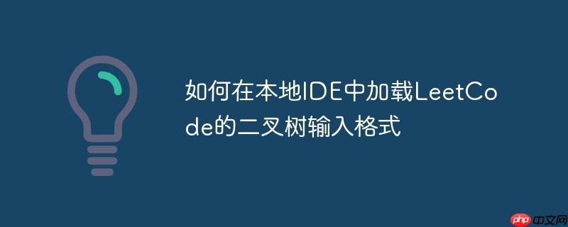 如何在本地IDE中加载LeetCode的二叉树输入格式