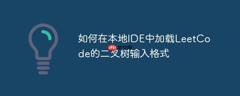 如何在本地IDE中加载LeetCode的二叉树输入格式
