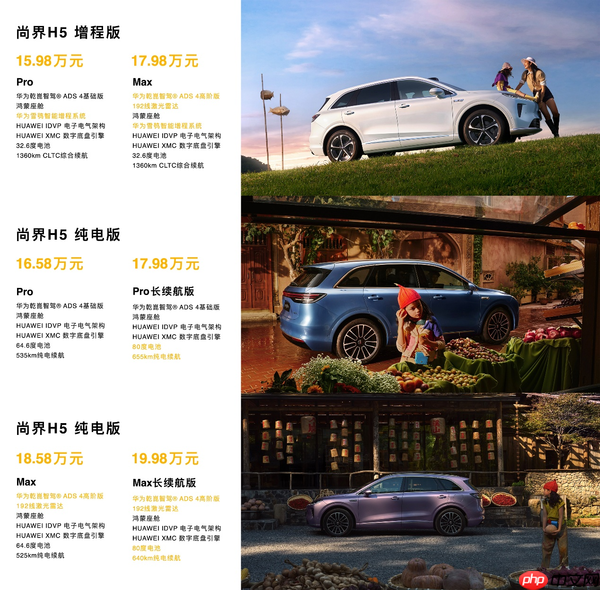 尚界H5上市售15.98万元起,余承东称尚界H5远超同级