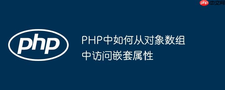 PHP中如何从对象数组中访问嵌套属性