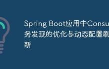 Spring Boot应用中Consul服务发现的优化与动态配置刷新