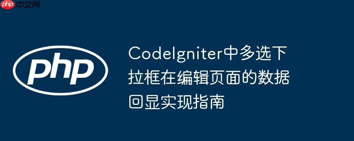CodeIgniter中多选下拉框在编辑页面的数据回显实现指南