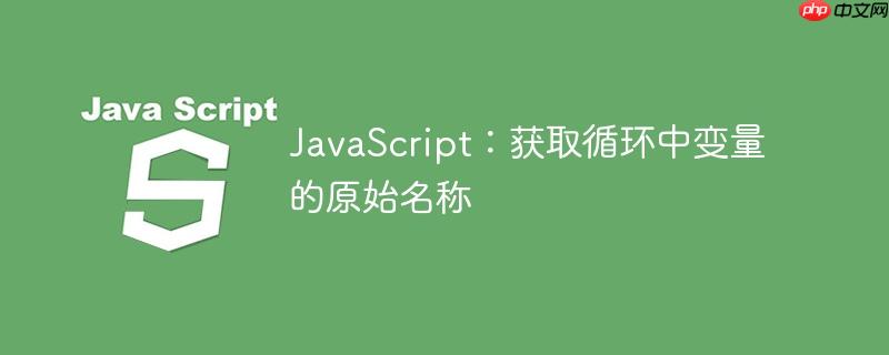 JavaScript：获取循环中变量的原始名称
