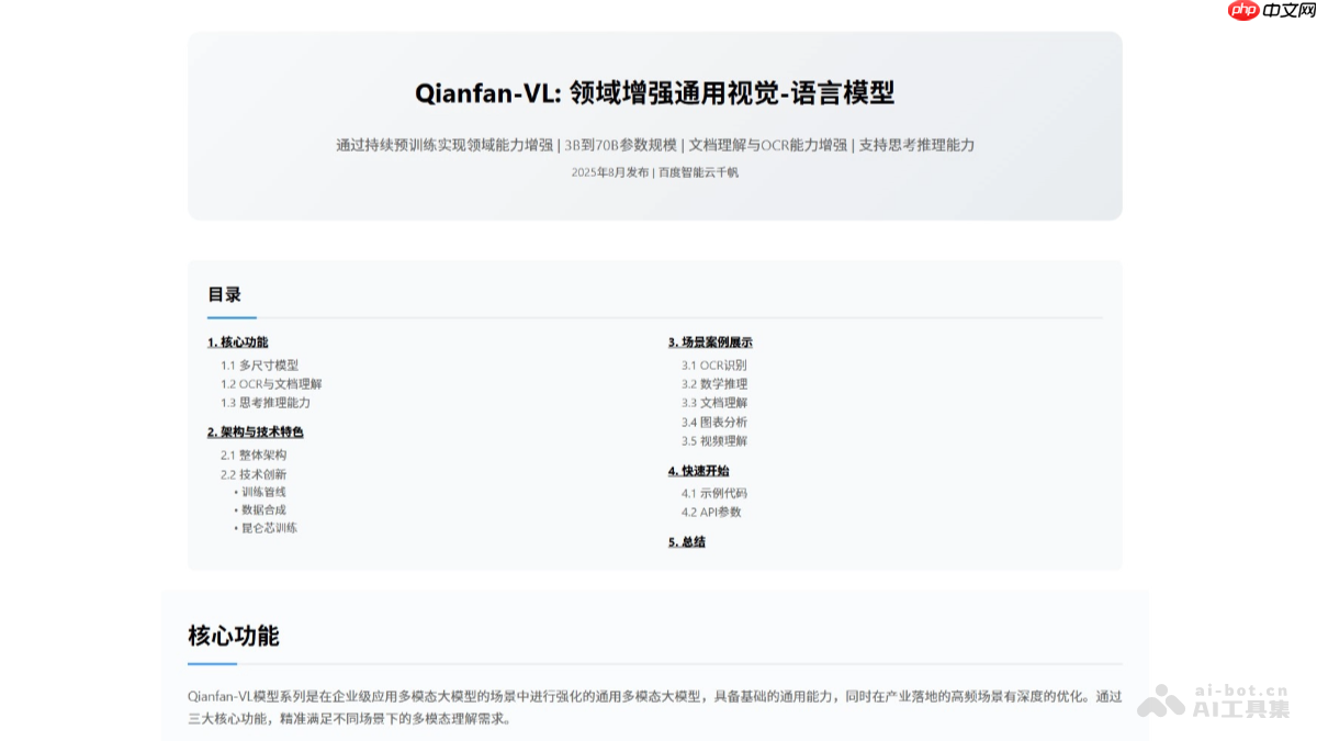 Qianfan-VL— 百度开源的视觉理解模型