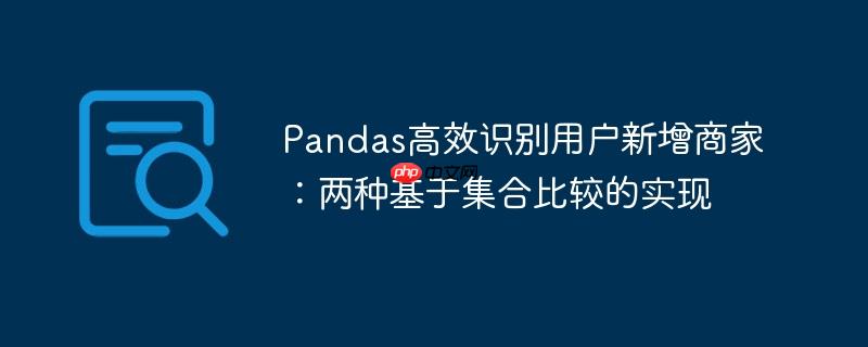 Pandas高效识别用户新增商家:两种基于集合比较的实现