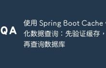 使用 Spring Boot Cache 优化数据查询：先验证缓存，再查询数据库