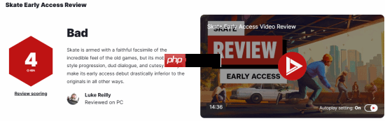 ign仅4分！ea发行的新游《极速滑板》被评不如前作 手游化劝退人