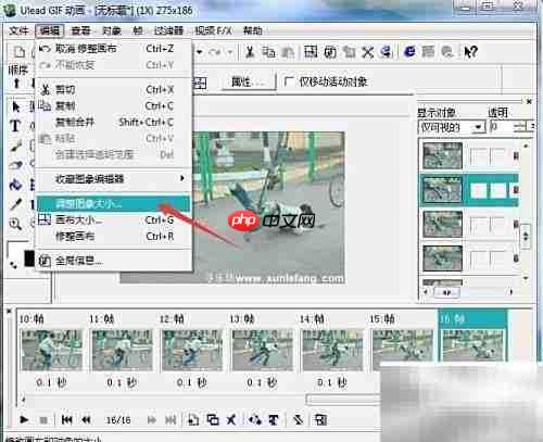 Ulead GIF Animator调整尺寸技巧