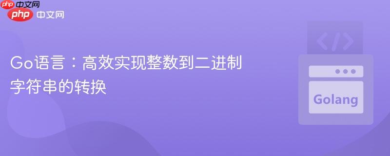 Go语言:高效实现整数到二进制字符串的转换