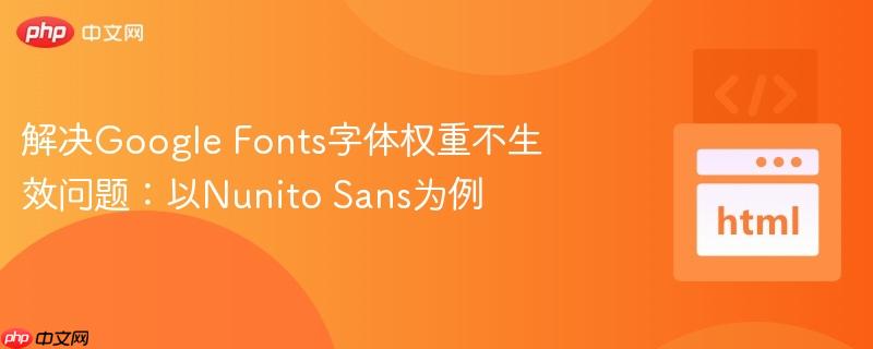 解决Google Fonts字体权重不生效问题：以Nunito Sans为例
