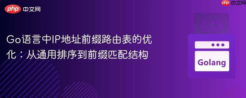 Go语言中IP地址前缀路由表的优化：从通用排序到前缀匹配结构