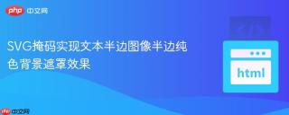 SVG掩码实现文本半边图像半边纯色背景遮罩效果