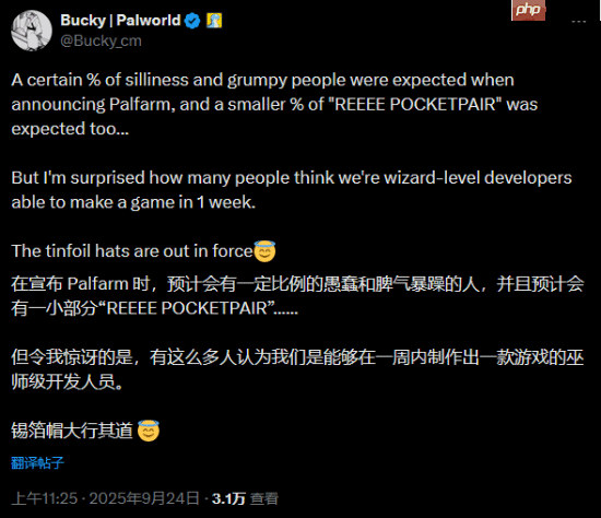 帕鲁高管回应《幻兽帕鲁：帕鲁农场》疑似碰瓷《宝可梦 pokopia》：乱讲阴谋论