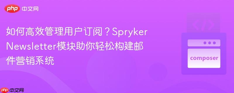 如何高效管理用户订阅？SprykerNewsletter模块助你轻松构建邮件营销系统
