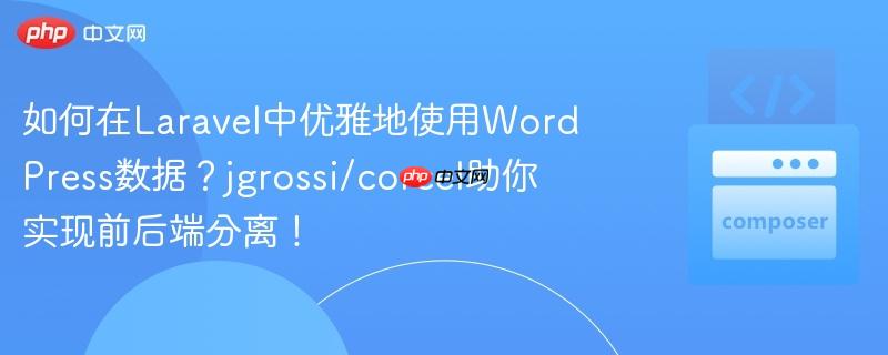 如何在Laravel中优雅地使用WordPress数据？jgrossi/corcel助你实现前后端分离！