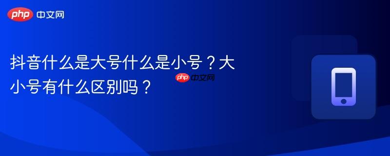抖音什么是大号什么是小号?大小号有什么区别吗?