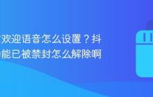 抖音私信欢迎语音怎么设置?抖音私信功能已被禁封怎么解除啊