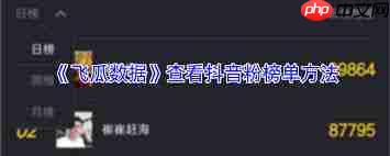 飞瓜数据如何查看抖音粉榜单