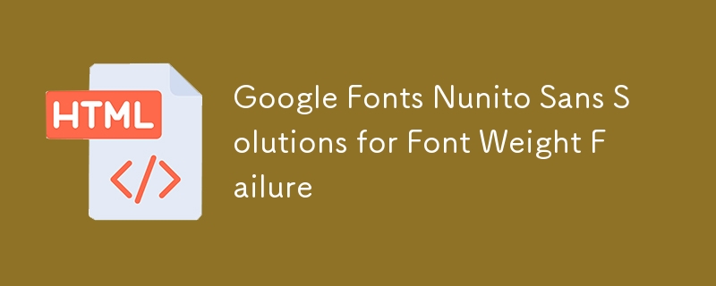 Font Google Nunito Sans Sans untuk kegagalan berat badan fon