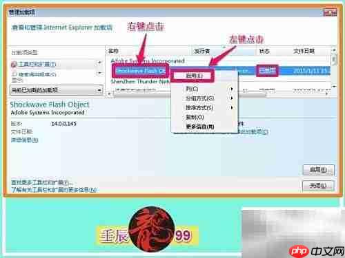 如何解除Adobe Flash禁用