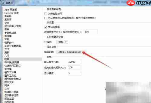 Multiphysics设置DV视频编码器