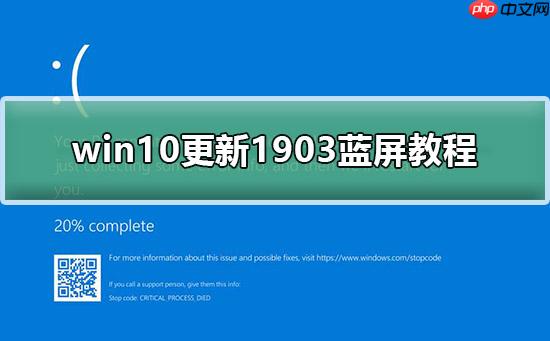 win10更新1903蓝屏wdf vlolation解决教程