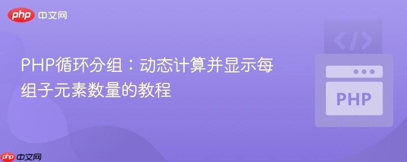 PHP循环分组:动态计算并显示每组子元素数量的教程