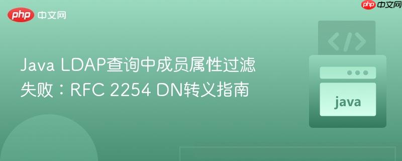 Java LDAP查询中成员属性过滤失败：RFC 2254 DN转义指南
