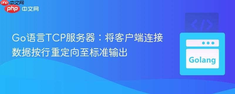 Go语言TCP服务器：将客户端连接数据按行重定向至标准输出