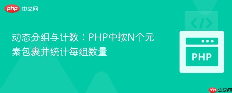 动态分组与计数：PHP中按N个元素包裹并统计每组数量
