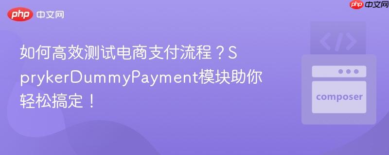 如何高效测试电商支付流程？SprykerDummyPayment模块助你轻松搞定！
