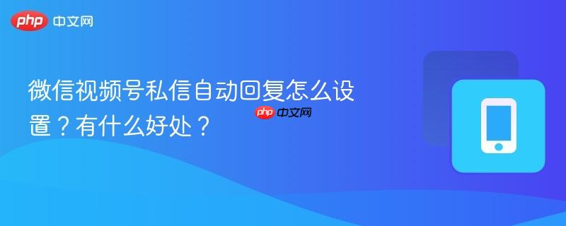 微信视频号私信自动回复怎么设置?有什么好处?