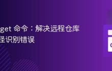 Go go get 命令：解决远程仓库导入路径识别错误