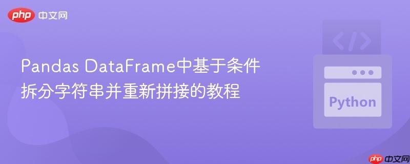 Pandas DataFrame中基于条件拆分字符串并重新拼接的教程