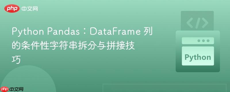 Python Pandas：DataFrame 列的条件性字符串拆分与拼接技巧
