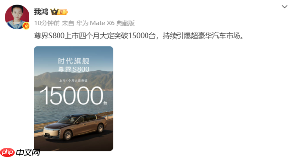 尊界S800上市四个月大定破15000台！起售价70.8万元