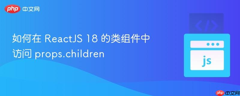如何在 ReactJS 18 的类组件中访问 props.children