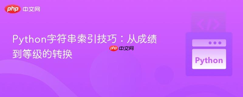 python字符串索引技巧:从成绩到等级的转换