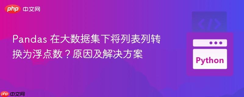pandas 在大数据集下将列表列转换为浮点数?原因及解决方案
