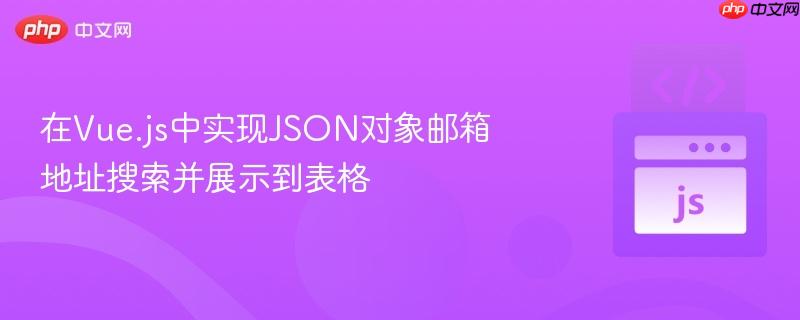 在Vue.js中实现JSON对象邮箱地址搜索并展示到表格