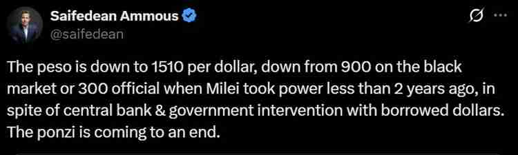 比索自由落体式下跌 —— 美国对阿根廷的援助遭比特币(BTC)支持者质疑原因解读