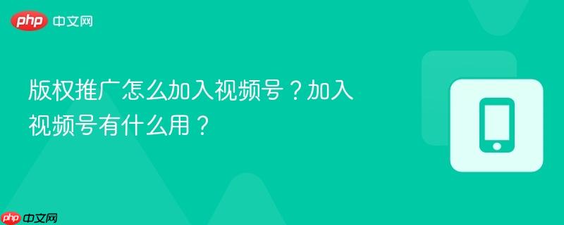 版权推广怎么加入视频号?加入视频号有什么用?