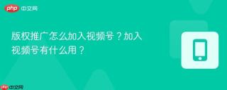 版权推广怎么加入视频号？加入视频号有什么用？