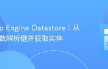 Go App Engine Datastore：从GET参数解析键并获取实体