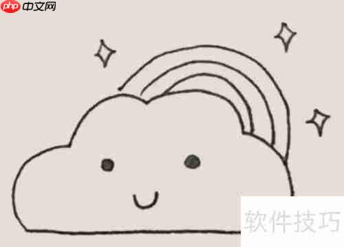 彩虹云简笔画
