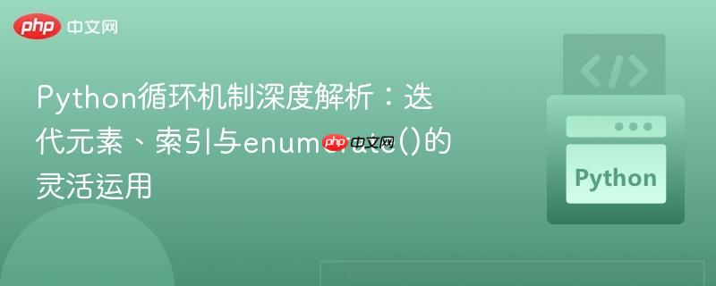 Python循环机制深度解析：迭代元素、索引与enumerate()的灵活运用