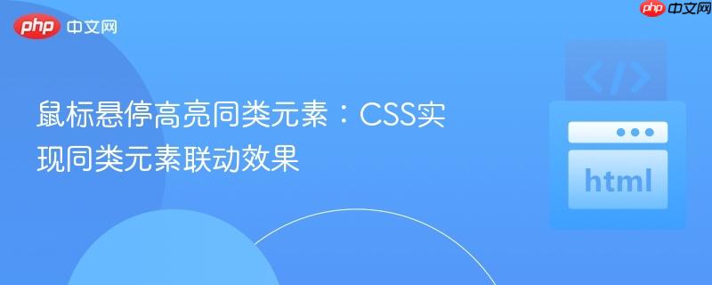 鼠标悬停高亮同类元素：css实现同类元素联动效果