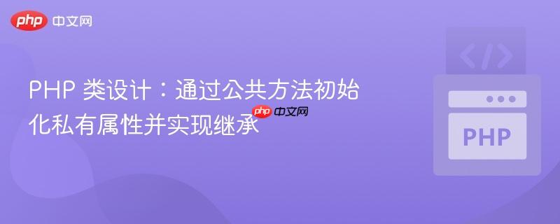 PHP 类设计:通过公共方法初始化私有属性并实现继承