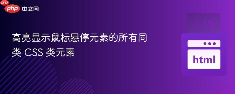 高亮显示鼠标悬停元素的所有同类 css 类元素